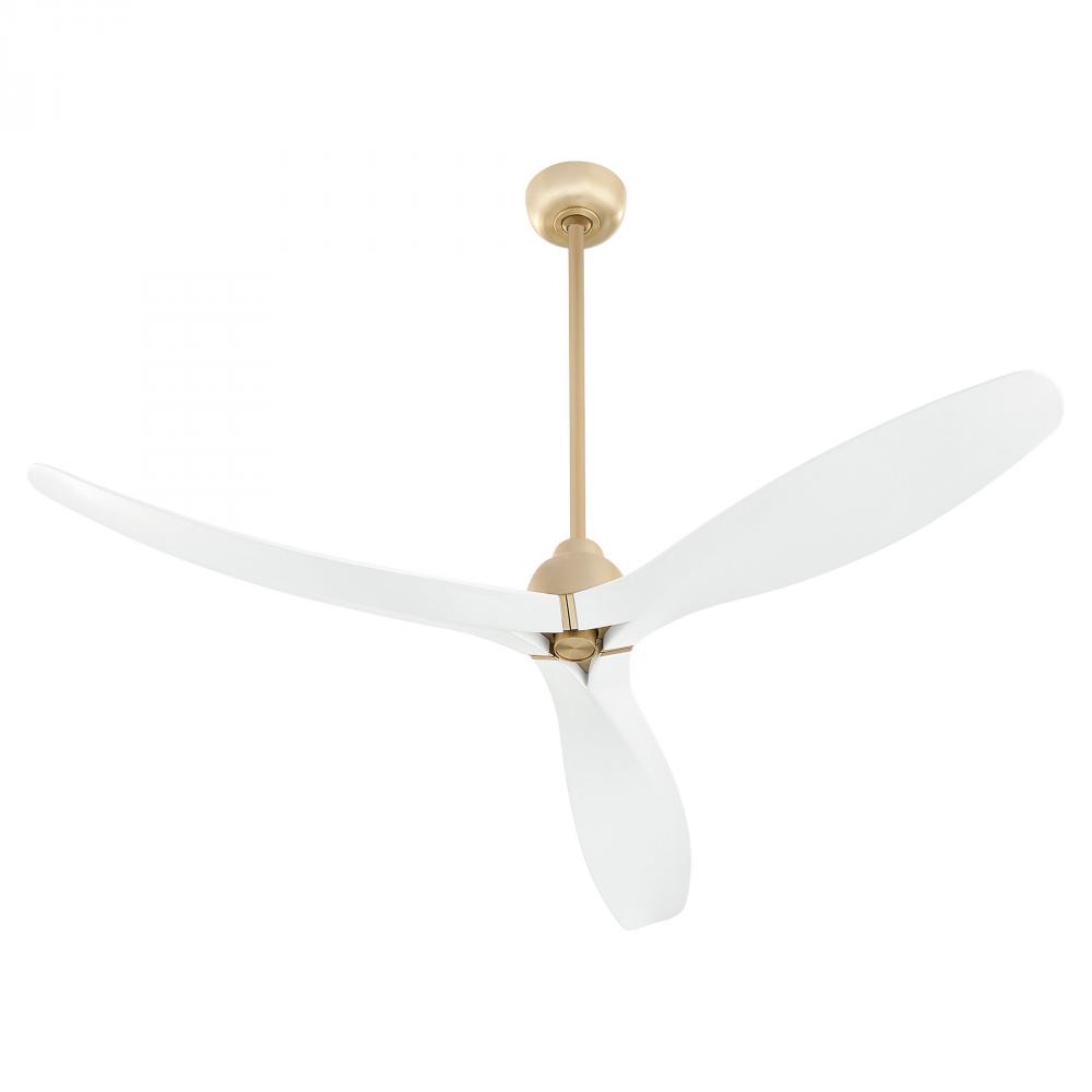 Bora Bora Ceiling Fan Aged Brass Studio White