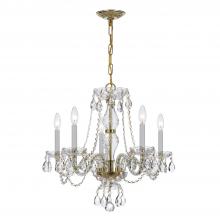 Crystorama 5085-PB-CL-MWP - Traditional Crystal 21'' Hand Cut Crystal Polished Brass Chandelier