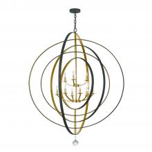 Crystorama 587-EB-GA - Luna 48'' English Bronze + Antique Gold Chandelier