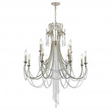 Crystorama ARC-1909-SA-CL-MWP - Arcadia 32.5'' Antique Silver Chandelier