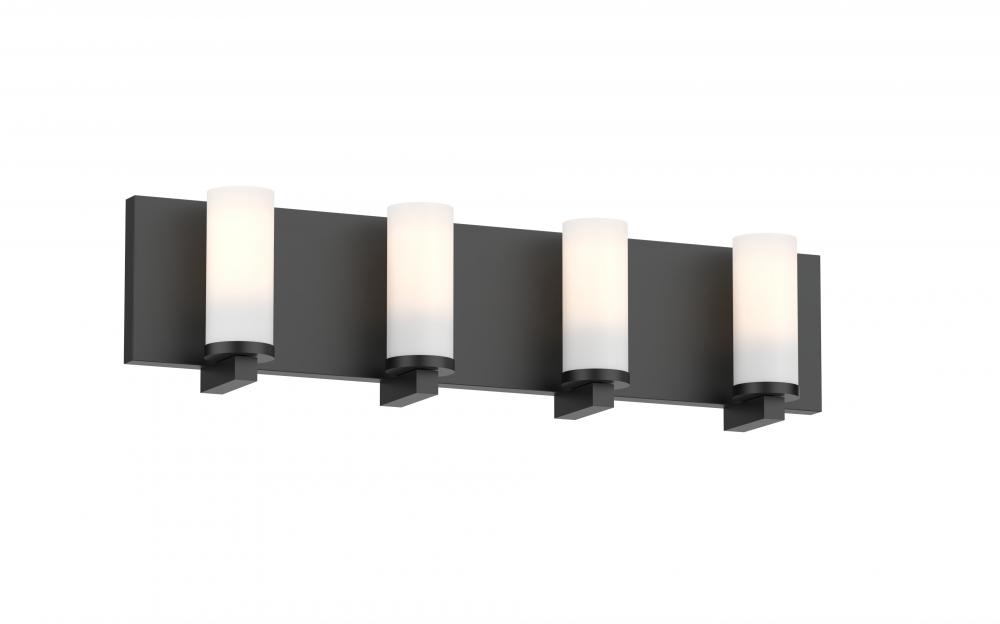 SAMBRE 4 LIGHT VANITY, BLACK/ OPAL GL