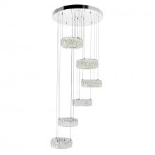CWI Lighting 1044P24-601-R-6C - Madeline Integrated LED 6 Ring Chrome Chandelier