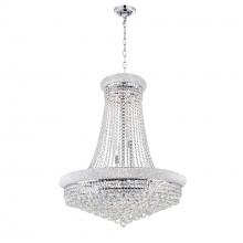 CWI Lighting 8001P32C - Empire 19 Light 32in Chrome Down Chandelier with Crystals